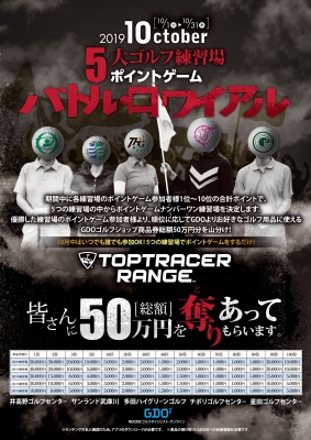 ☆5大ゴルフ練習場 ポイントゲーム「バトル・ロワイアル」開催☆